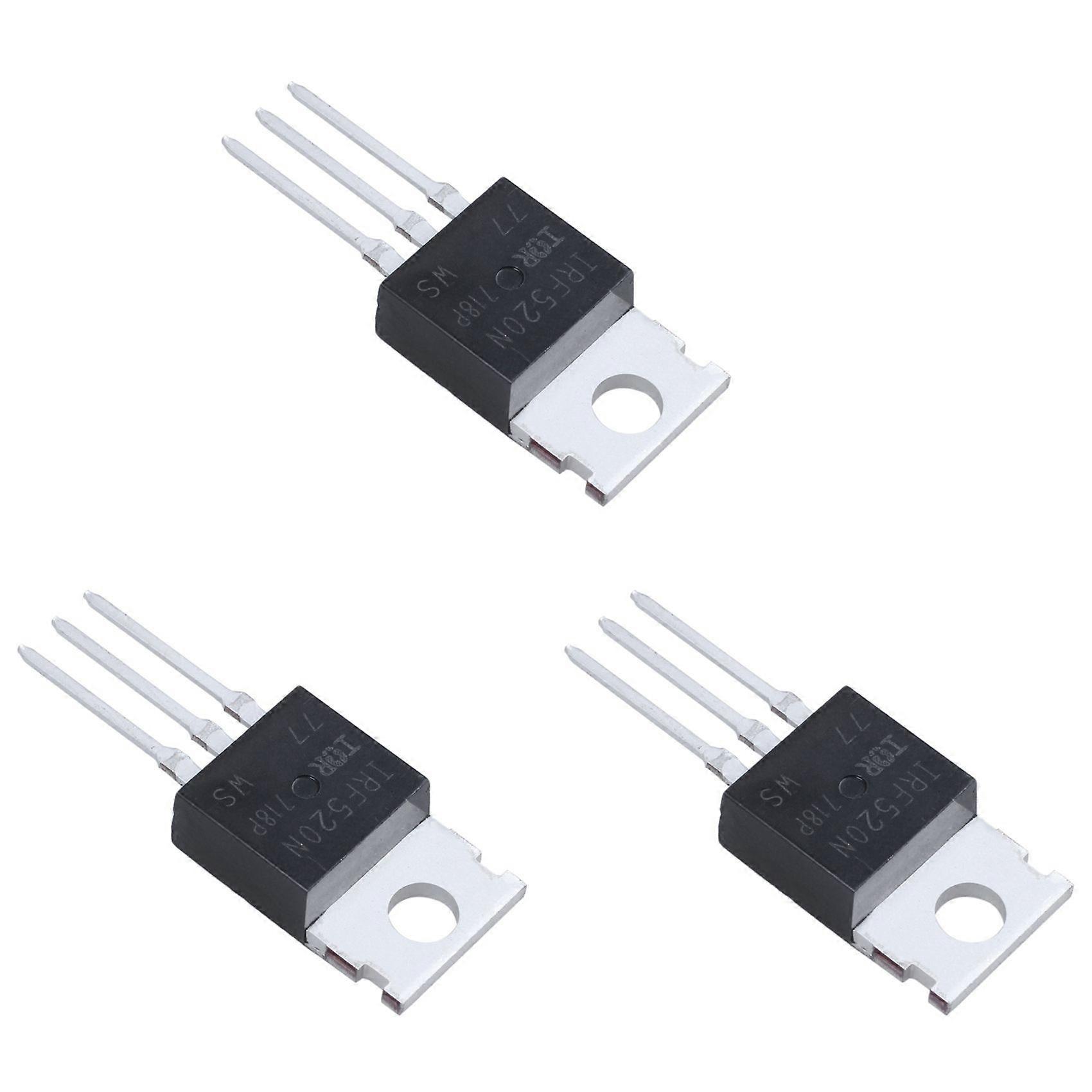 3X 100V 9.7A N-Channel Power Pulled IR MOSFET Transistor IRF520