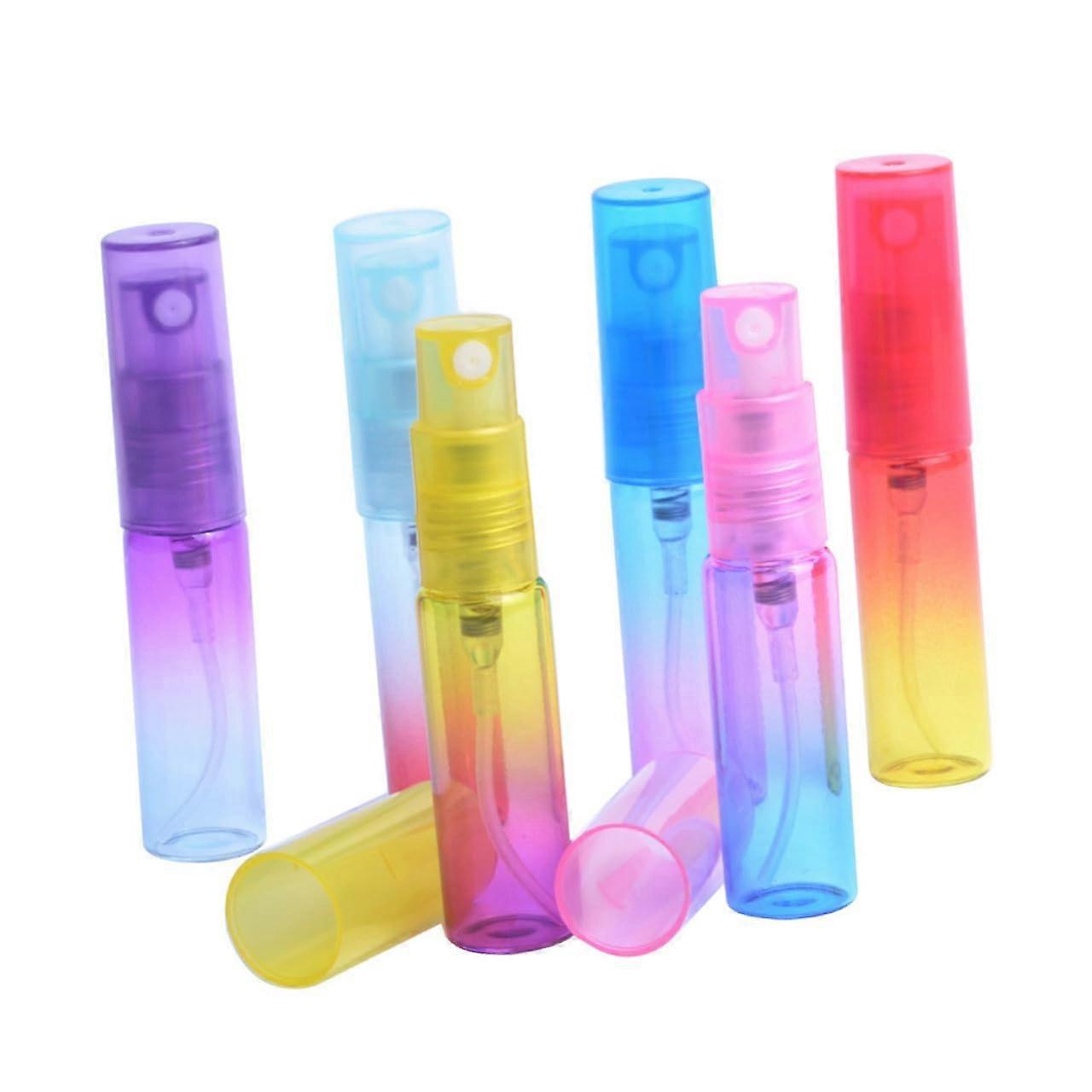 6Pcs Gradient Glass Travel Perfume Spray Bottles Refillable Rainbow Atomizer for Camping Hiking