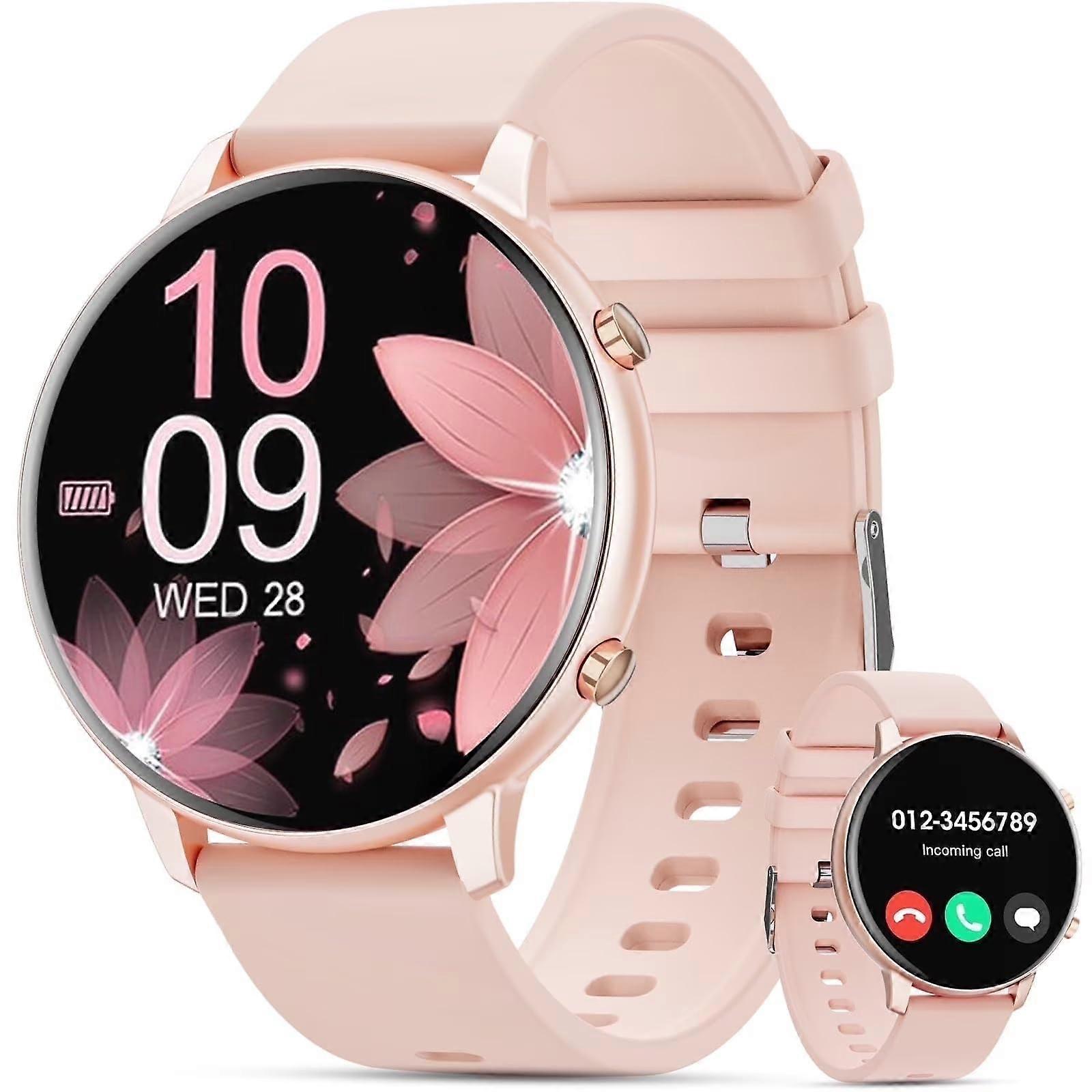Smart Watch for Android and iPhone with Bluetooth Calling, IP67 Waterproof, Fitness Tracker, Pink