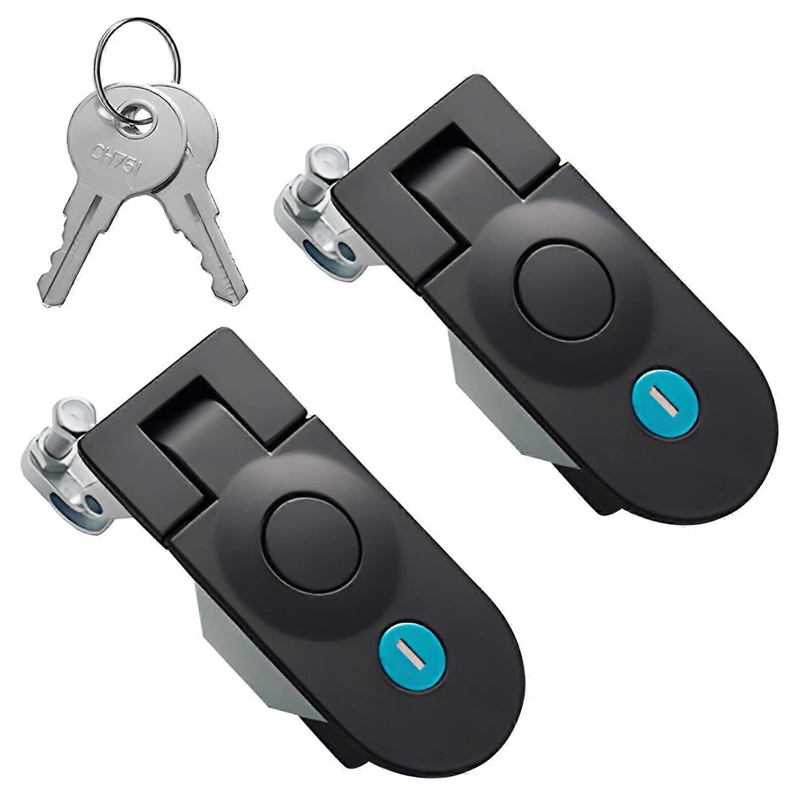 Compression Latch Lock with Keys, Zinc Alloy SpringLoaded Cabinet Door Lock for RV Storage, 2 Pack