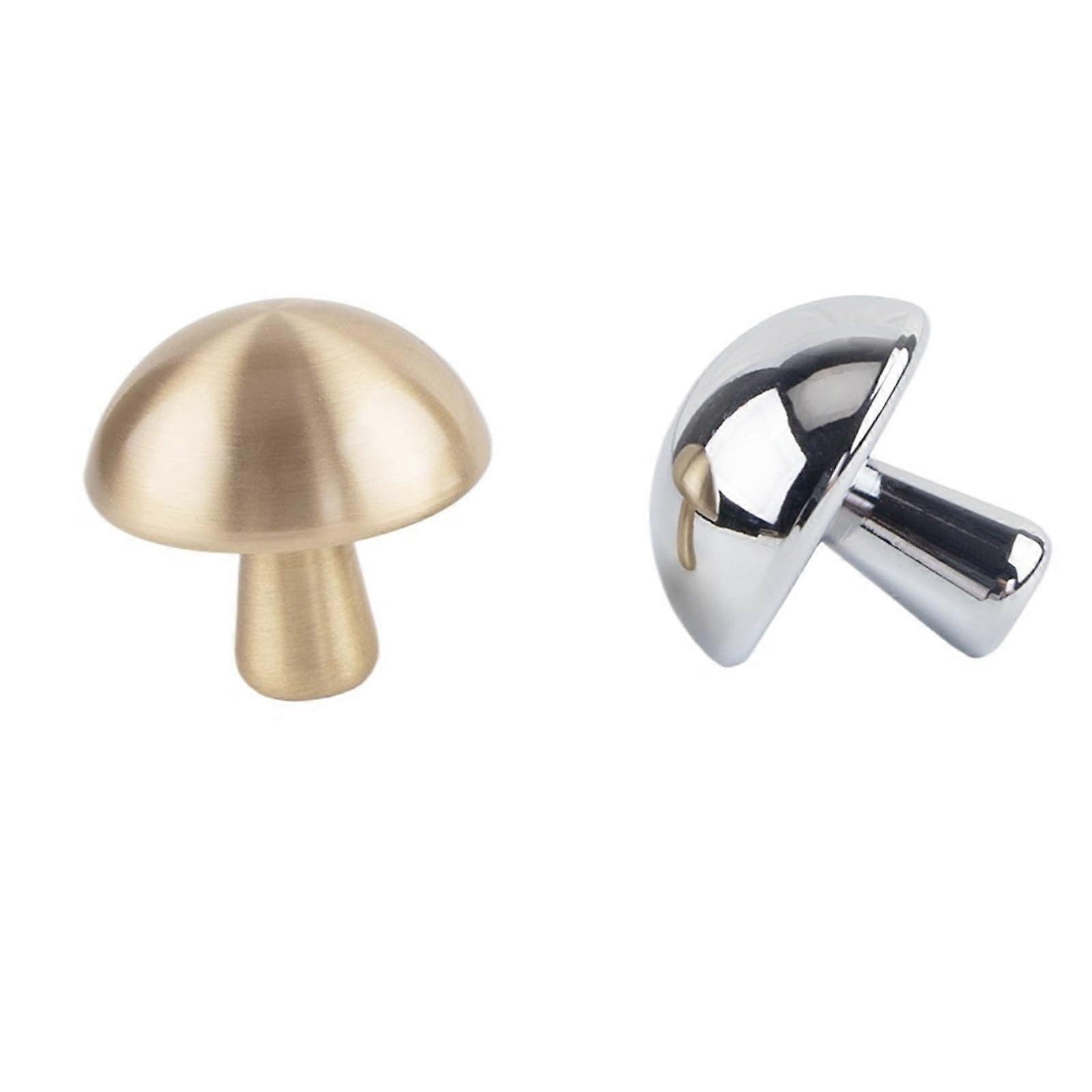 Solid Brass Mushroom Cabinet Pull Handle Bright Chrome Gold Finish for Kitchen Drawer 1Pcs