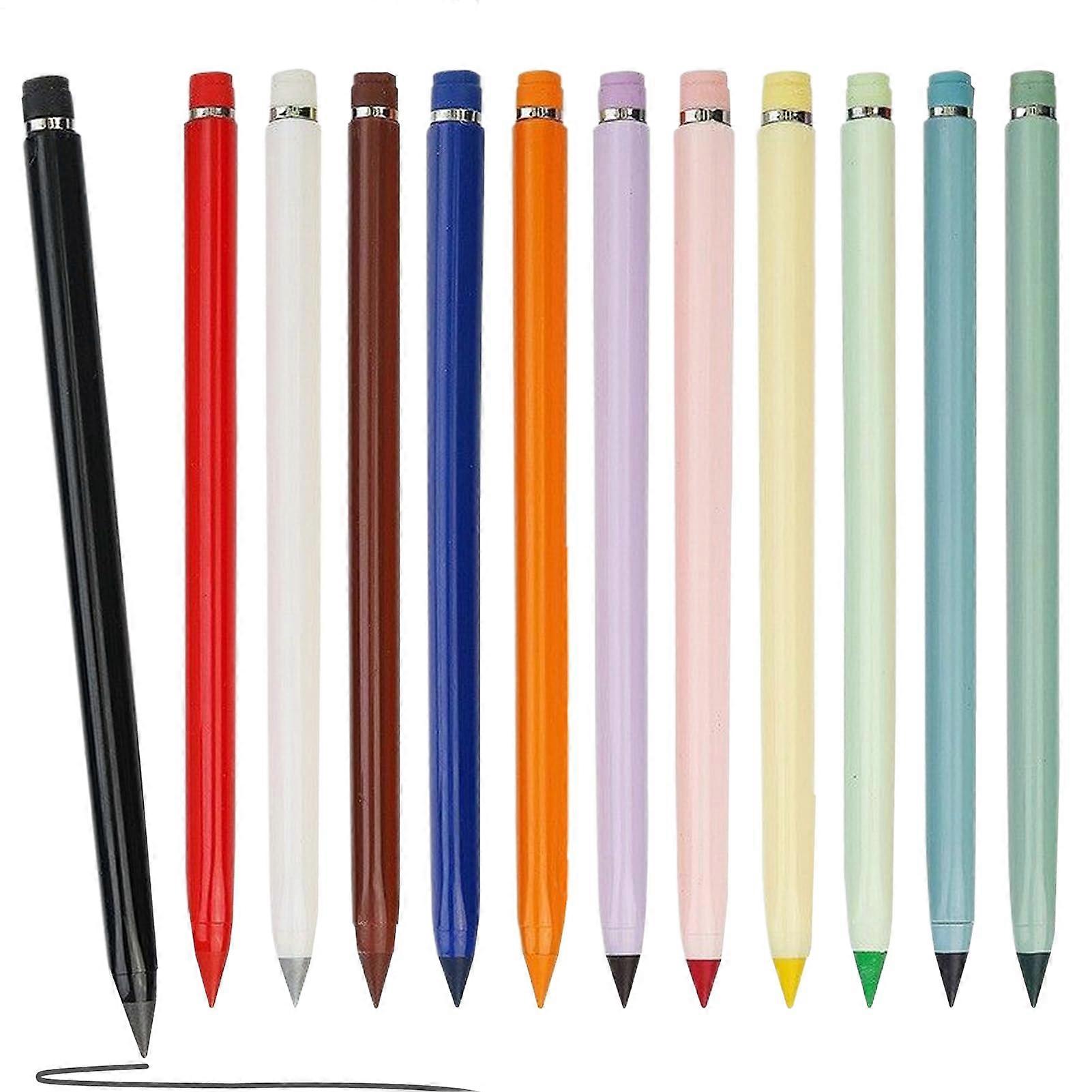 Colored Pencils Set for Adults, 12Pack Never Sharpening, Smooth Color for Art and School