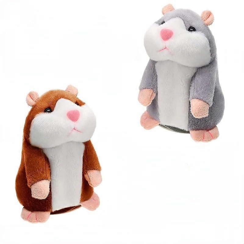 Talking Hamster Toy 2 Pack with Instant Voice Playback, Interactive Plush Hamster for Kids