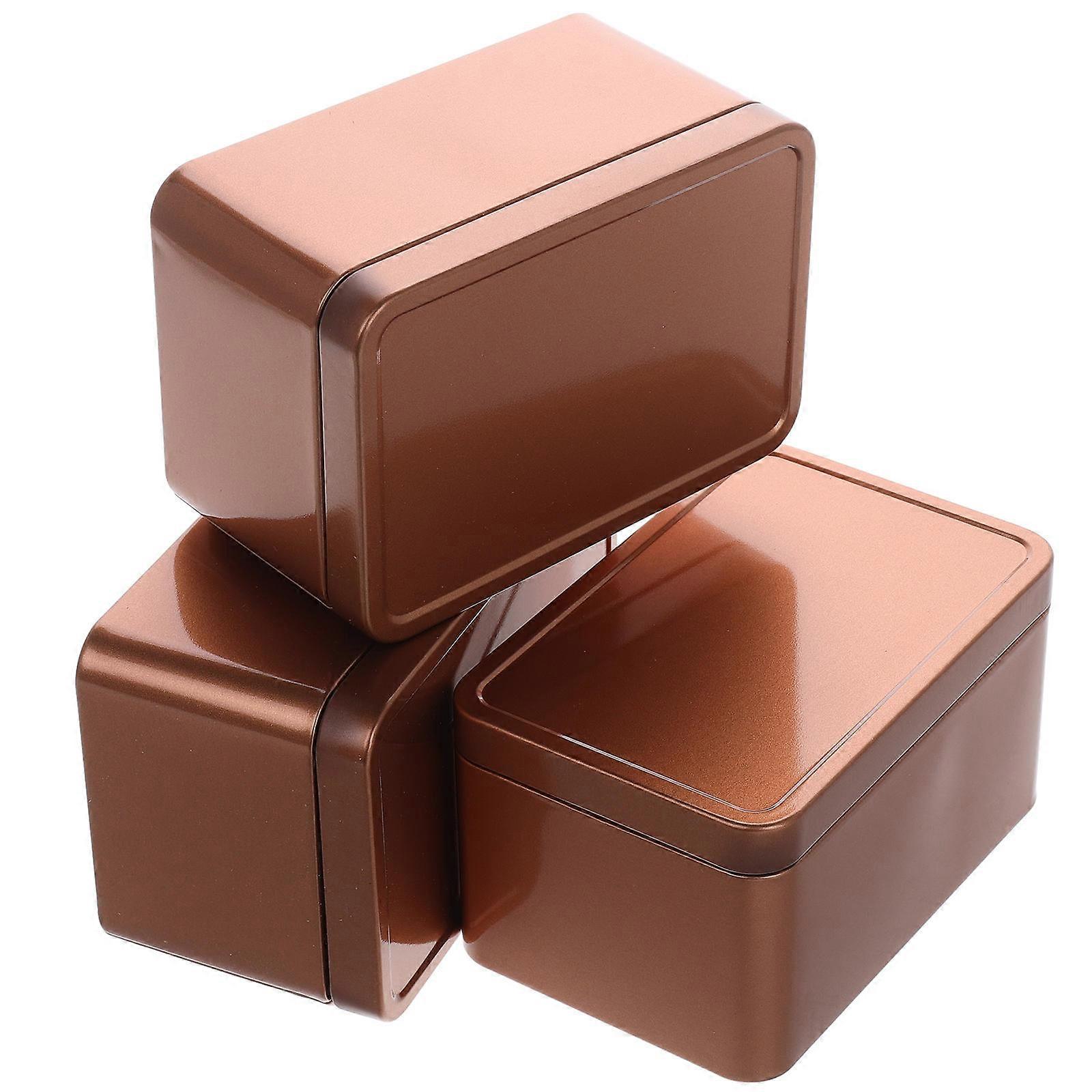 Metal Rectangular Tins Card Storage Boxes for Organization 9Pcs Rose Gold Iron