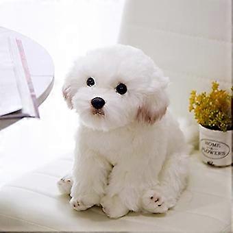Lifelike Maltese Plush Toy 28cm Soft Huggable Puppy Stuffed Animal for Kids and Adults Gift
