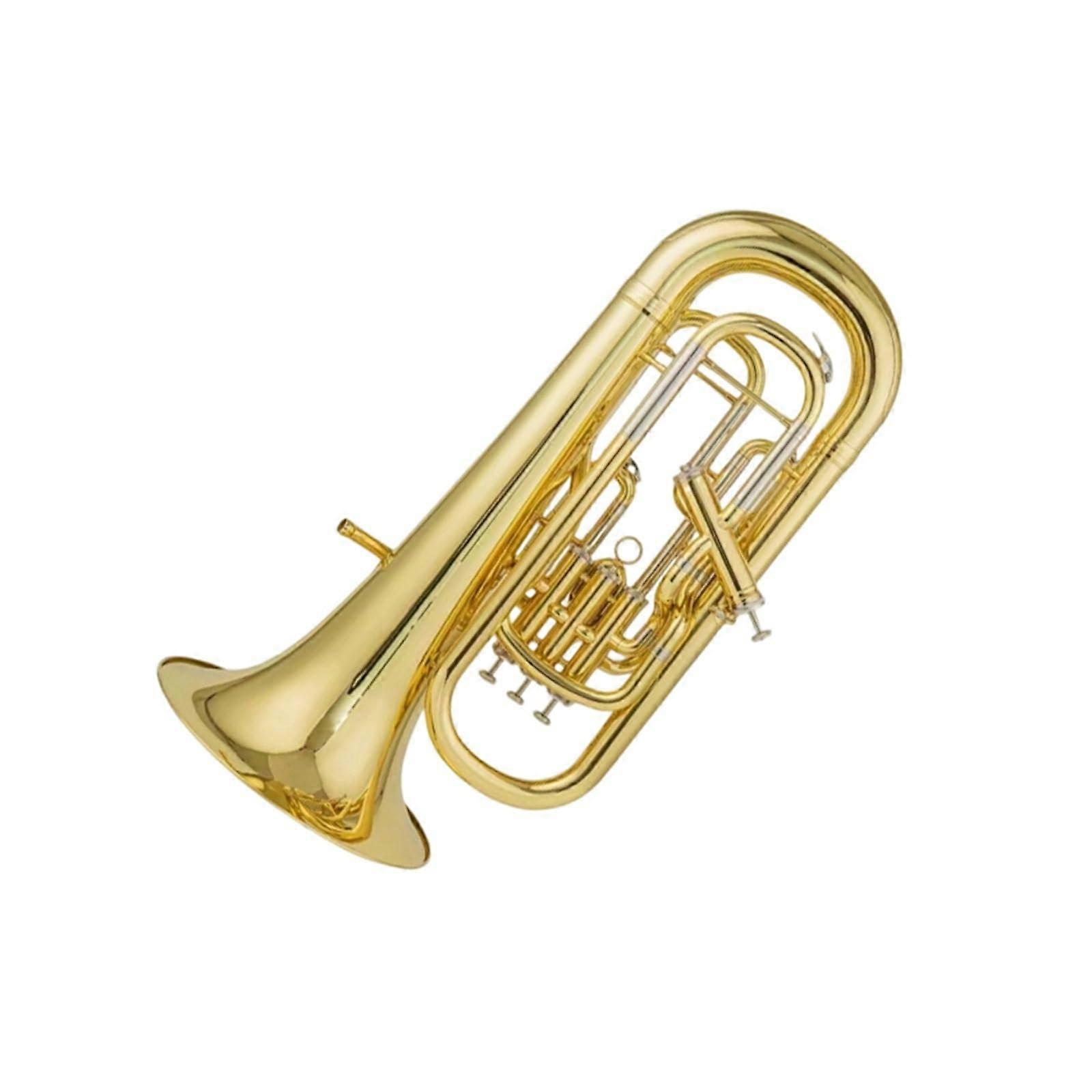 B Flat Euphonium 4 Valve Brass Horn BeginnerFriendly Design with Clear Balanced Tone