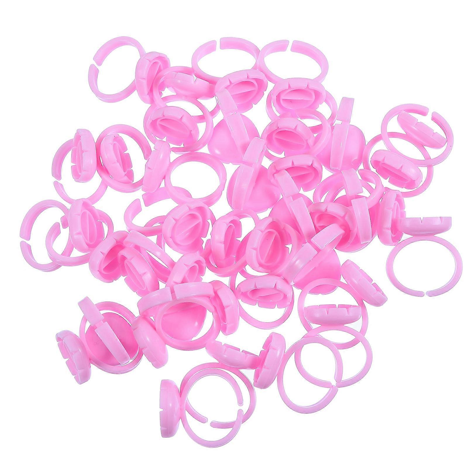 Portable Pigment Container Eyelash Extension Ring Holder 100Pcs