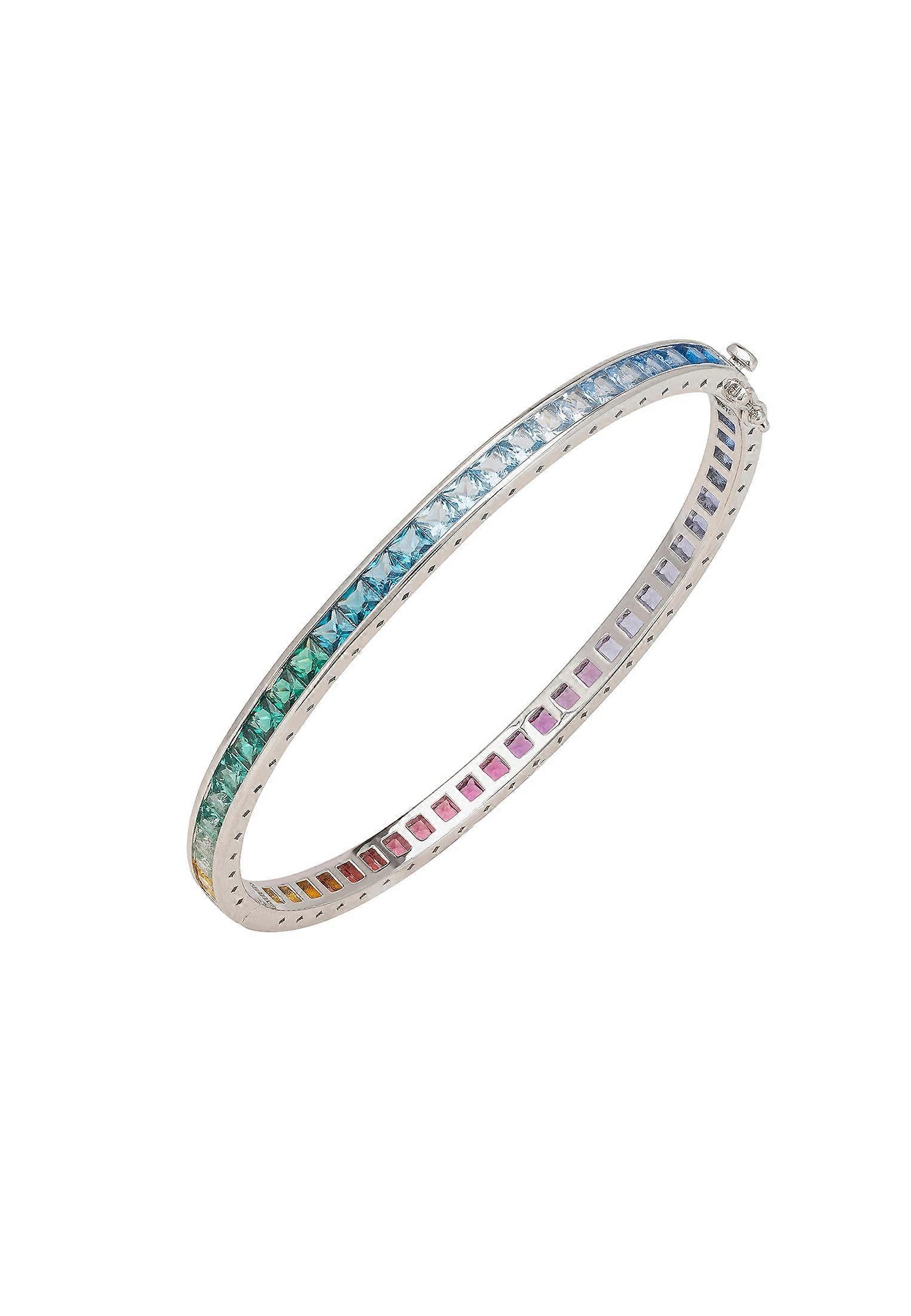 Judy Rainbow Cuff Bangle Silver