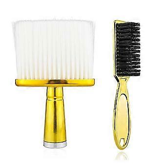 2PCS Barber Brush Set Hairdresser Blade Clean Brush Neck Duster Brushes Clipper Cleaning Brush Styling Brush Tool