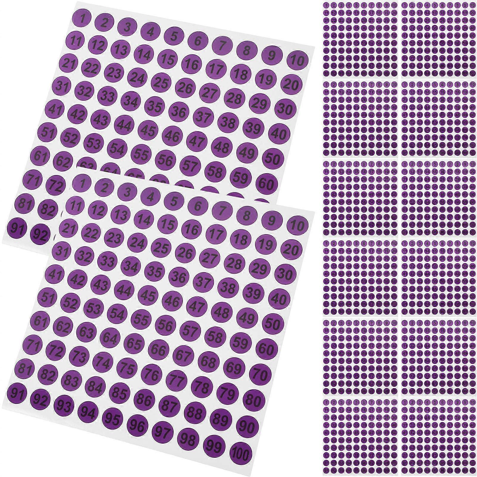 Numbered Stickers Digital Number Labels for Classification 100 Sheets