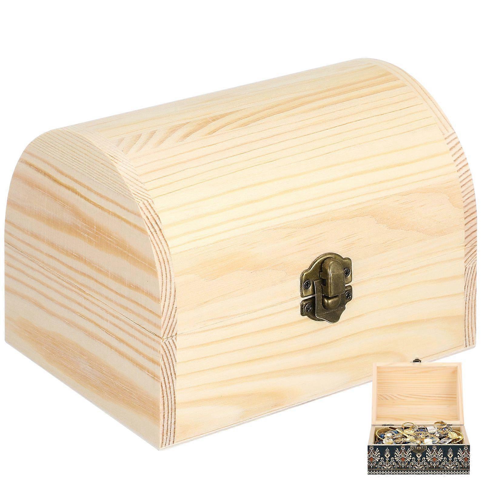 1Pc Solid Wooden Arc Design Storage Boxes Gift Boxes Treasure Boxes (Large)