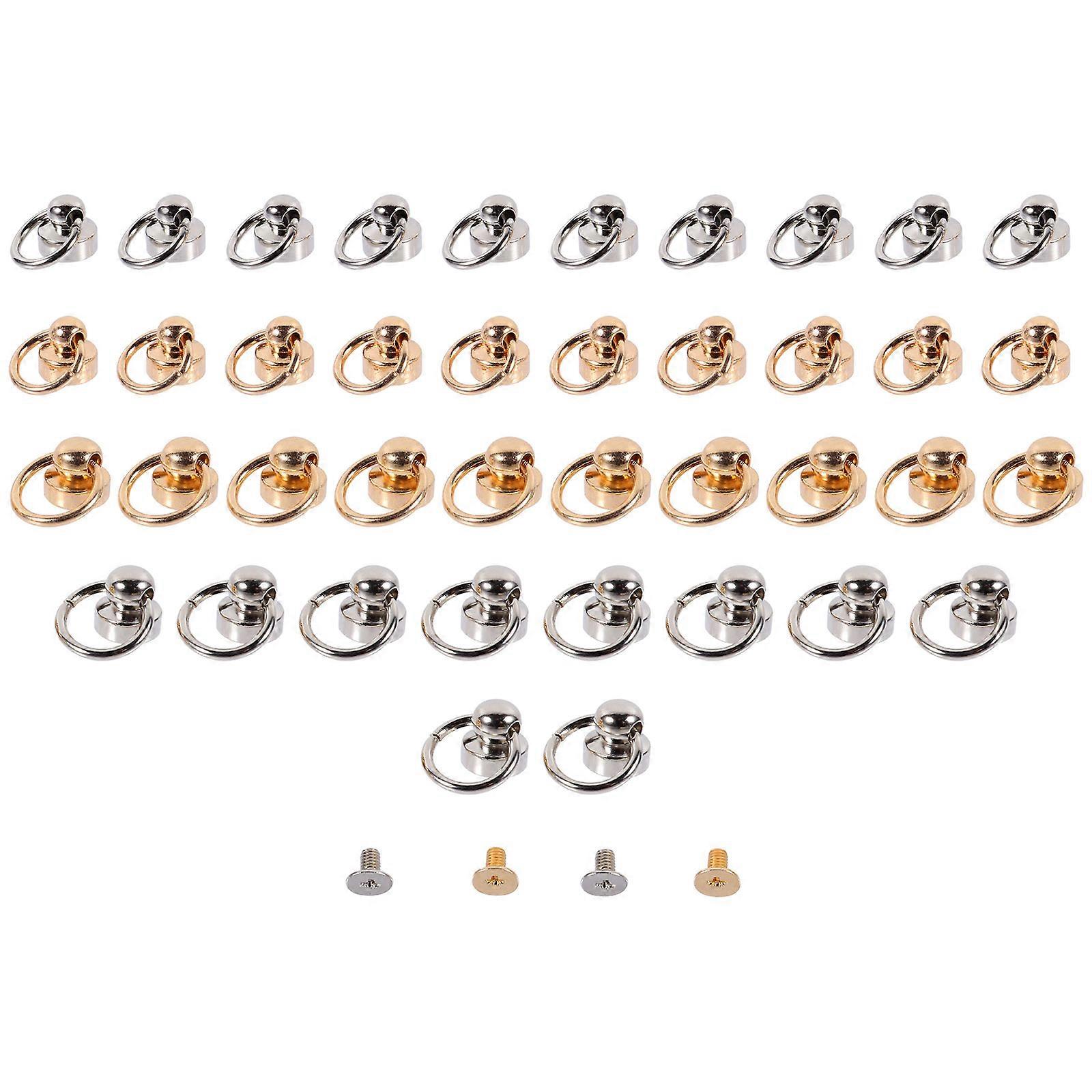 DIY Supplies Brass Rivet Studs with Pull Ring 80Sets for Use