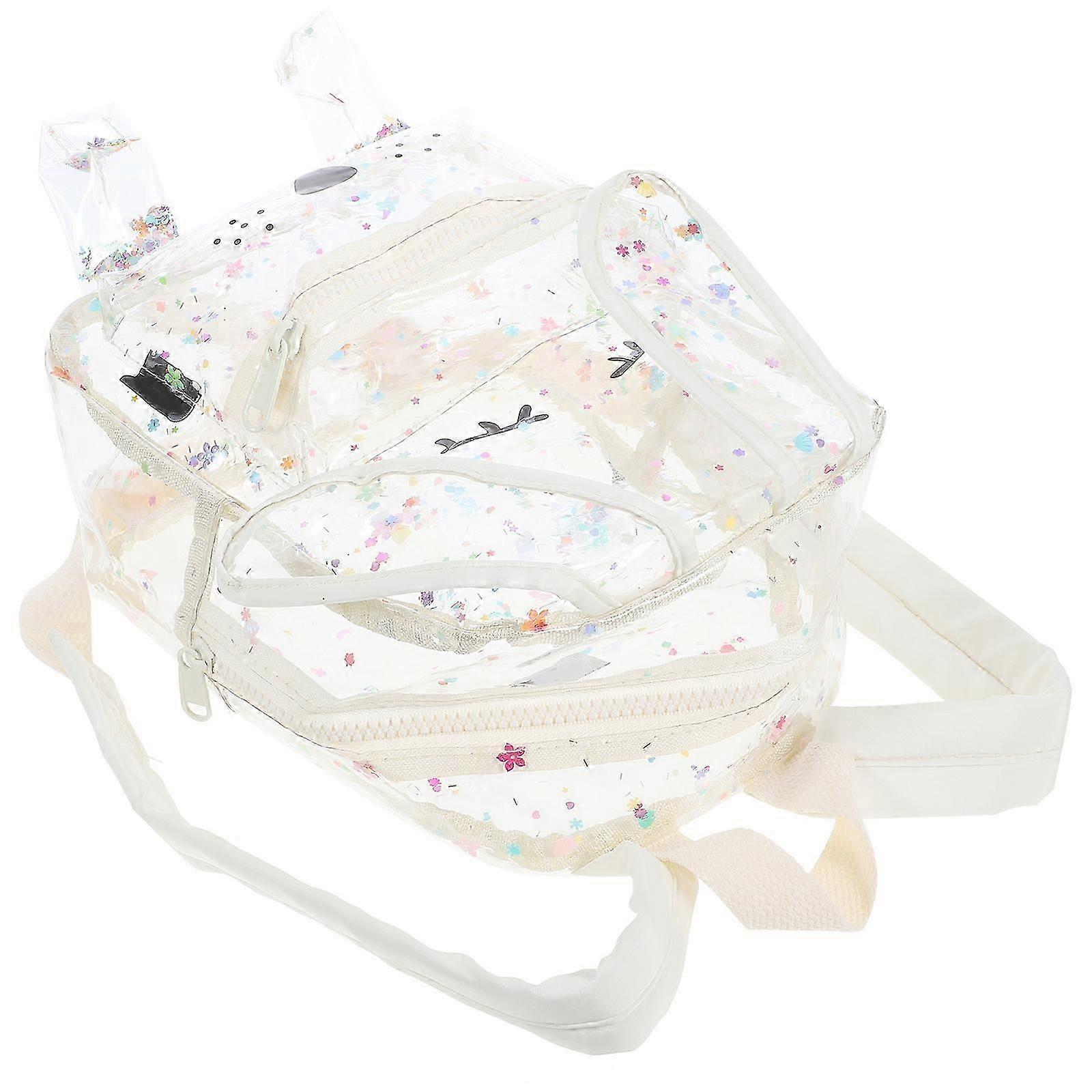Student Backpack Quicksand Backpack for Storage Use 1Pcs Transparent PVC Material