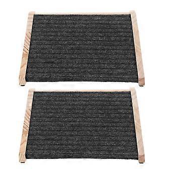2pcs Dog Ramp For Couch - Non-Slip Pet Ramp Wooden For Indoor Stairs And Bed - Senior Pet Step Jumping Aid With Non-Slip Carpet Surface 11.79X9.82X5.8