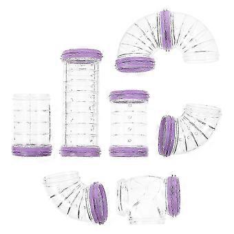 1 Set DIY Hamster Laberinto Tubo Túnel Accesorio para Jaula de Ratas, 6x6x15cm, Morado