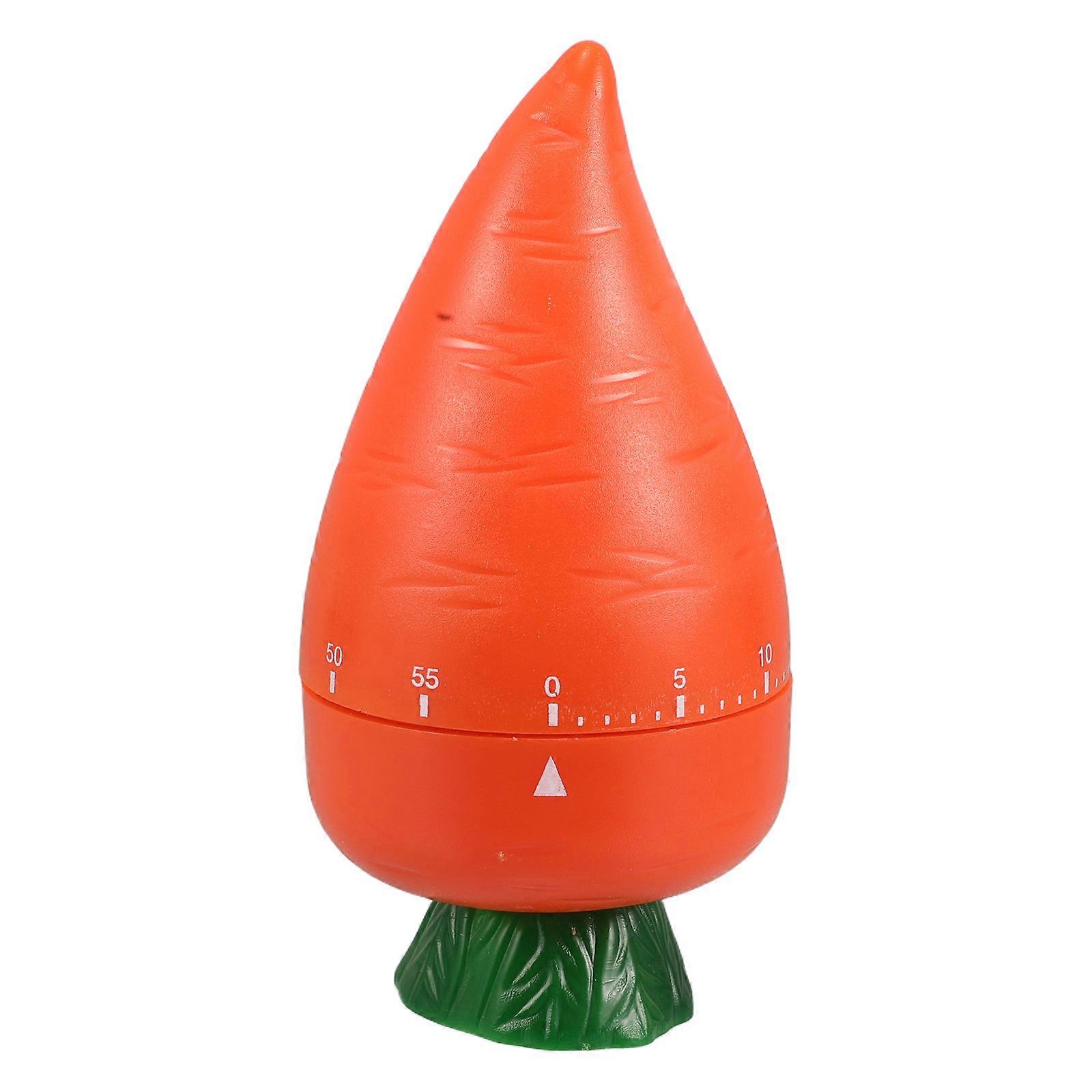 Mechanical Kitchen Timer Orange Cute Carrot for Study with Manual Reminder