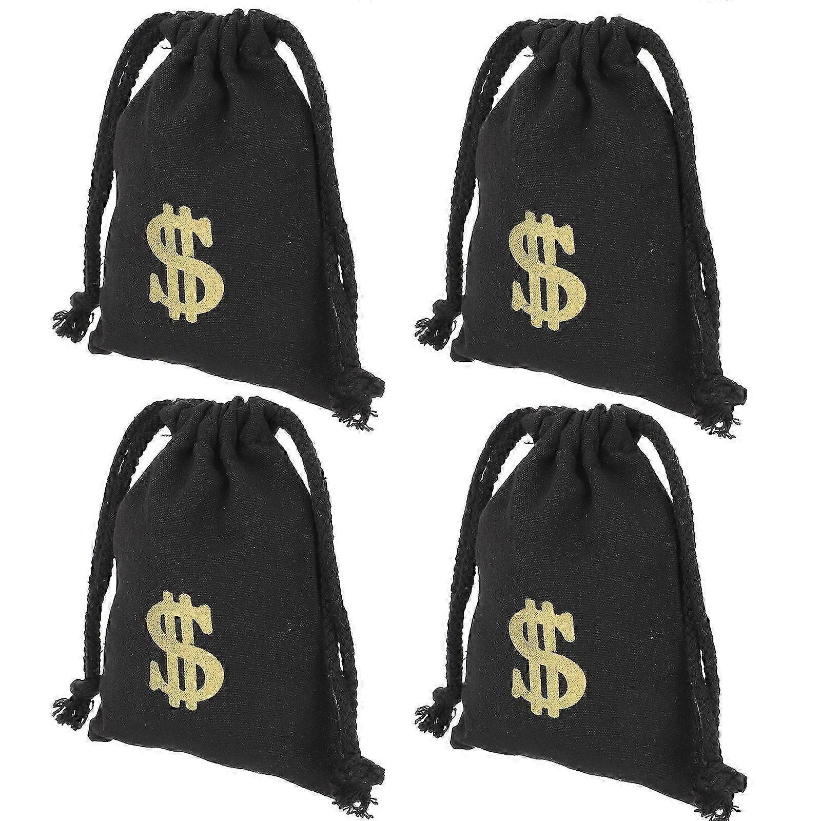 Canvas Drawstring Pouch Bags, 4Pcs, Portable for Storage, Durable