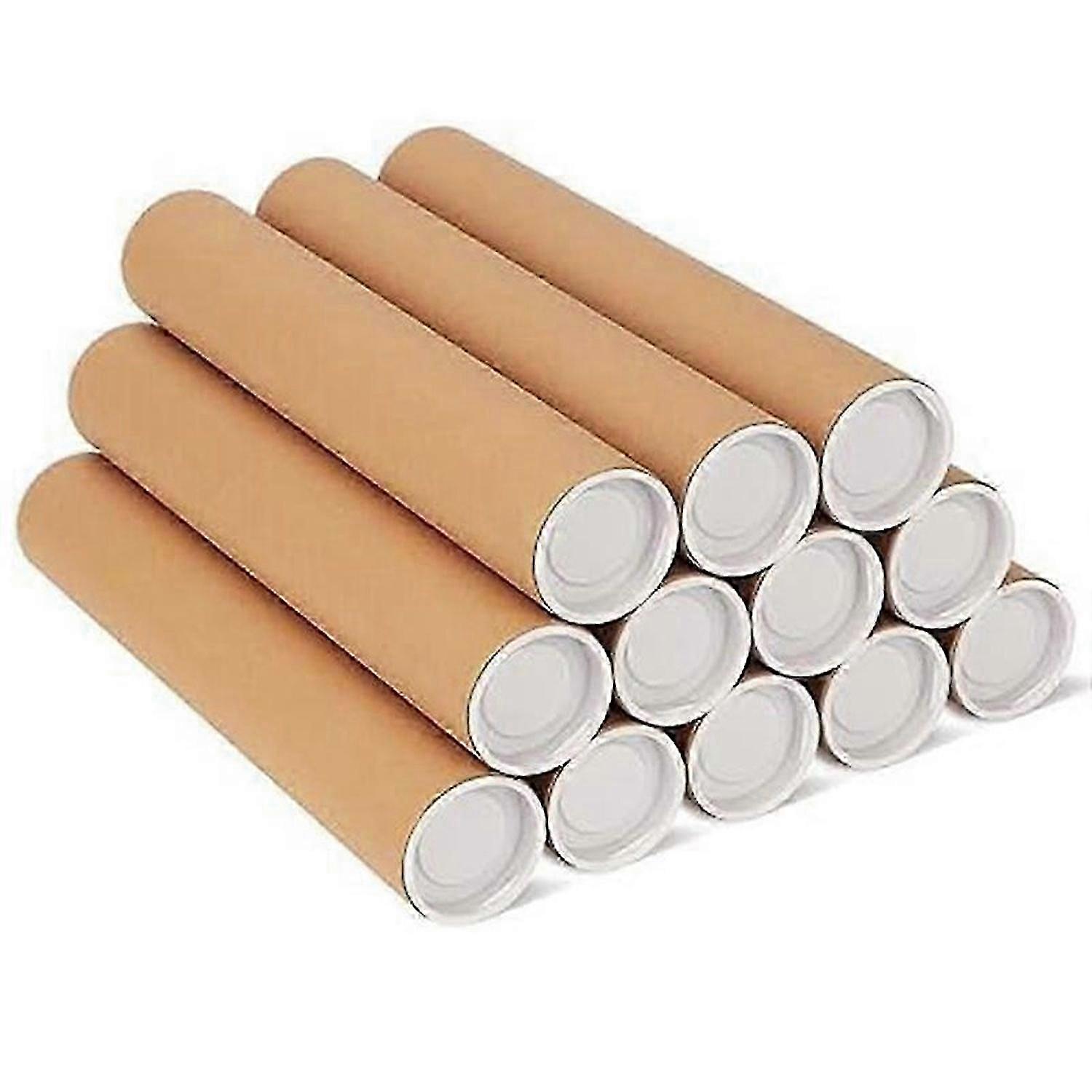 12 Pack Mailing Tubes with Caps compatible with Packaging Posters