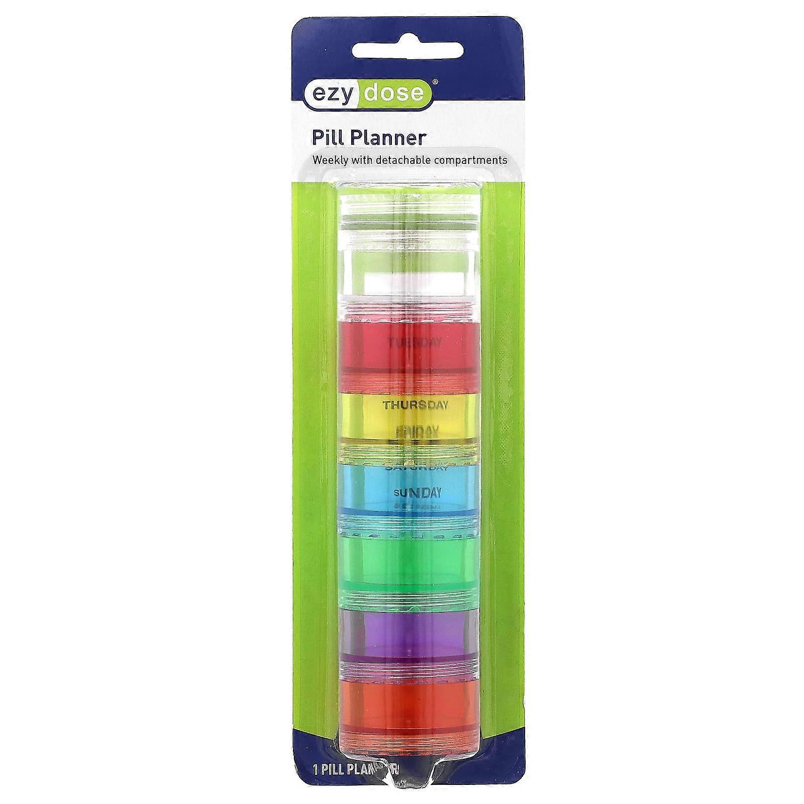Ezy Dose, Weekly Pill Planner With Detachable Compartments, 1 Count, 2-Pack