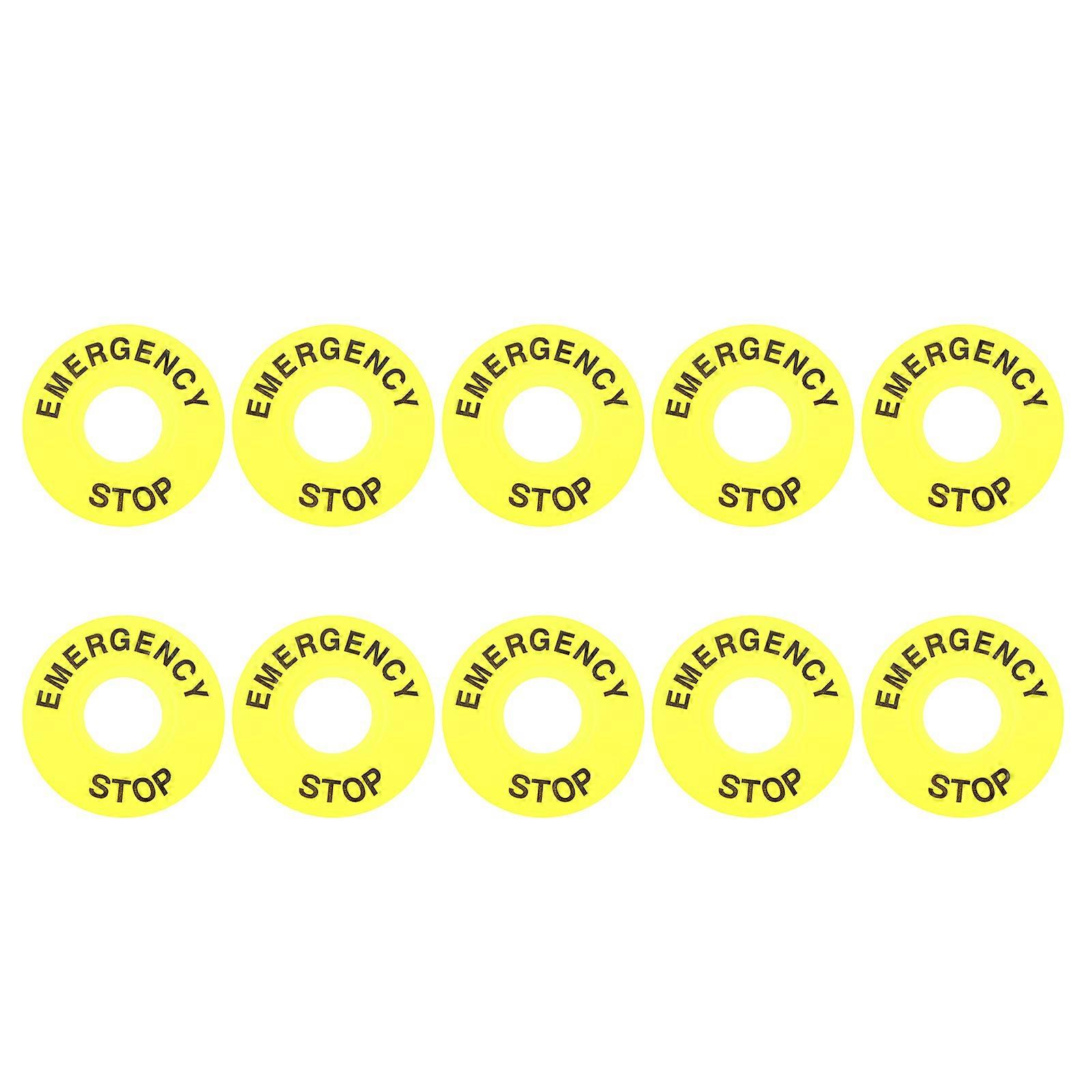 10pcs Push Button Emergency Stop Sign Durable Emergency Stop Ring Supply