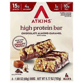Atkins, High Protein Bar, Chocolate Almond Caramel, 4 Bars, 1.69 oz (48 g) Each, 3-Pack