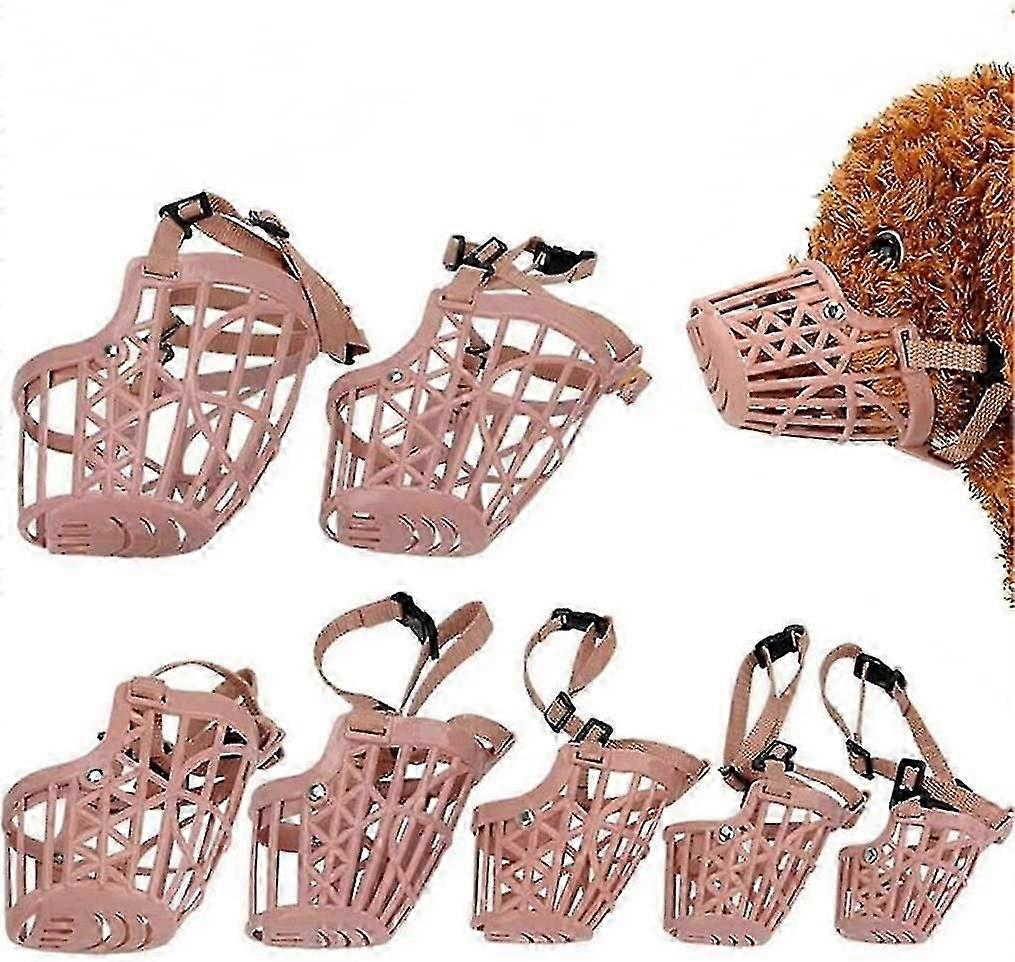 7-Piece Plastic Anti-Bite Adjustable Dog Muzzle for Small Medium Pets