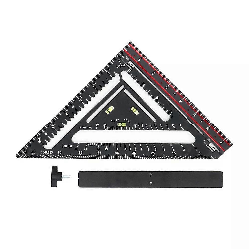 Folding Carpenter Square - 7-inch Square with Level, Combination Triangle Rul...
