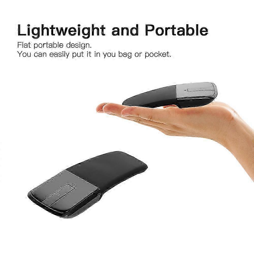 2.4G Wireless Mouse with USB Arc Mouse with Touch Function Folding Optical Mice with USB Receiver Be