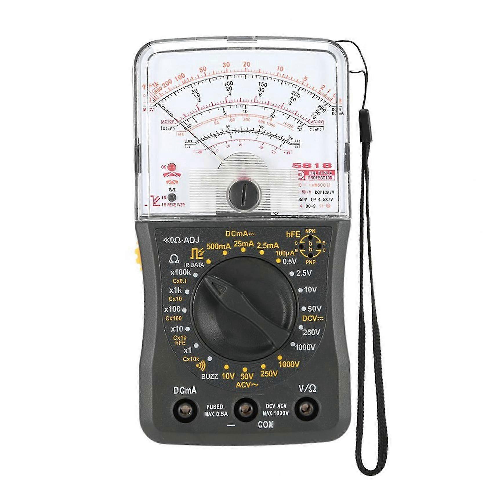 High Precision Mini Handheld Analog Multimeter Voltmeter Ammeter Resistance Continuity Capacitance D