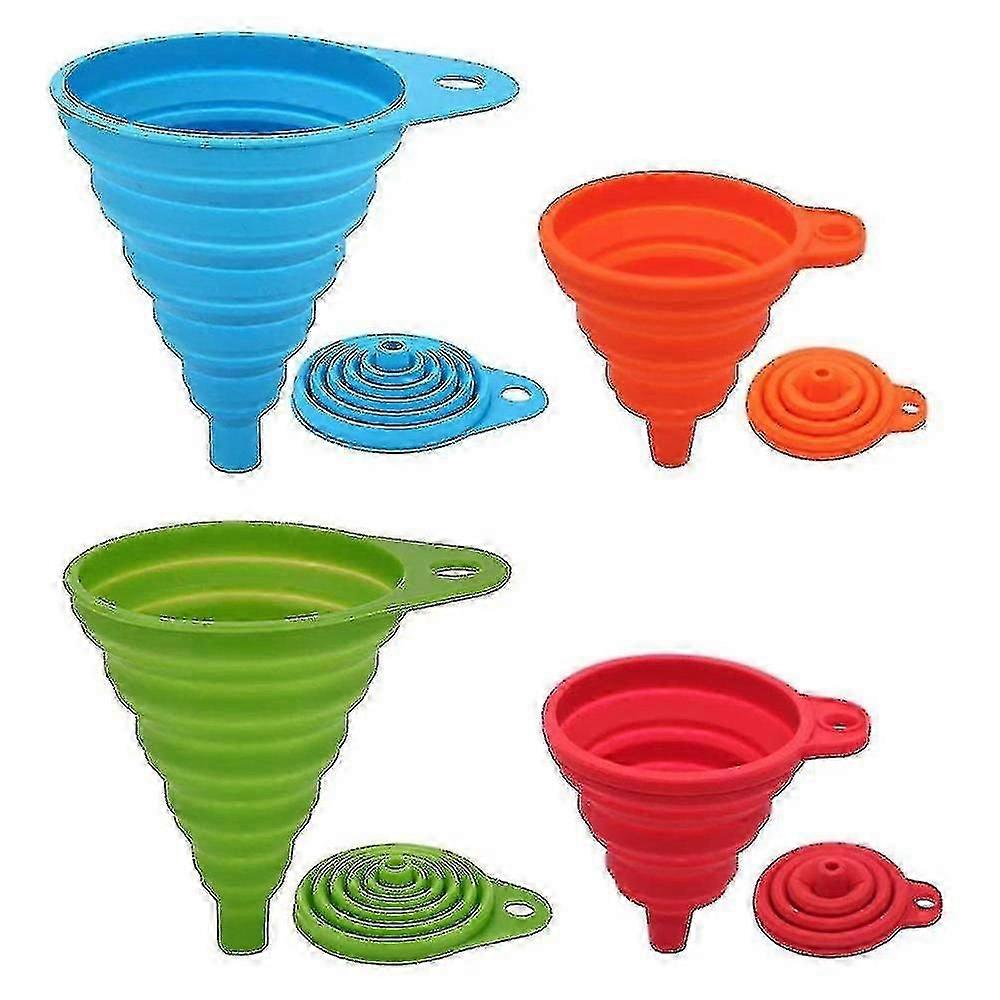 Kitchen Collapsible 4 Silicone Funnels, Large+ Small Funnel Set