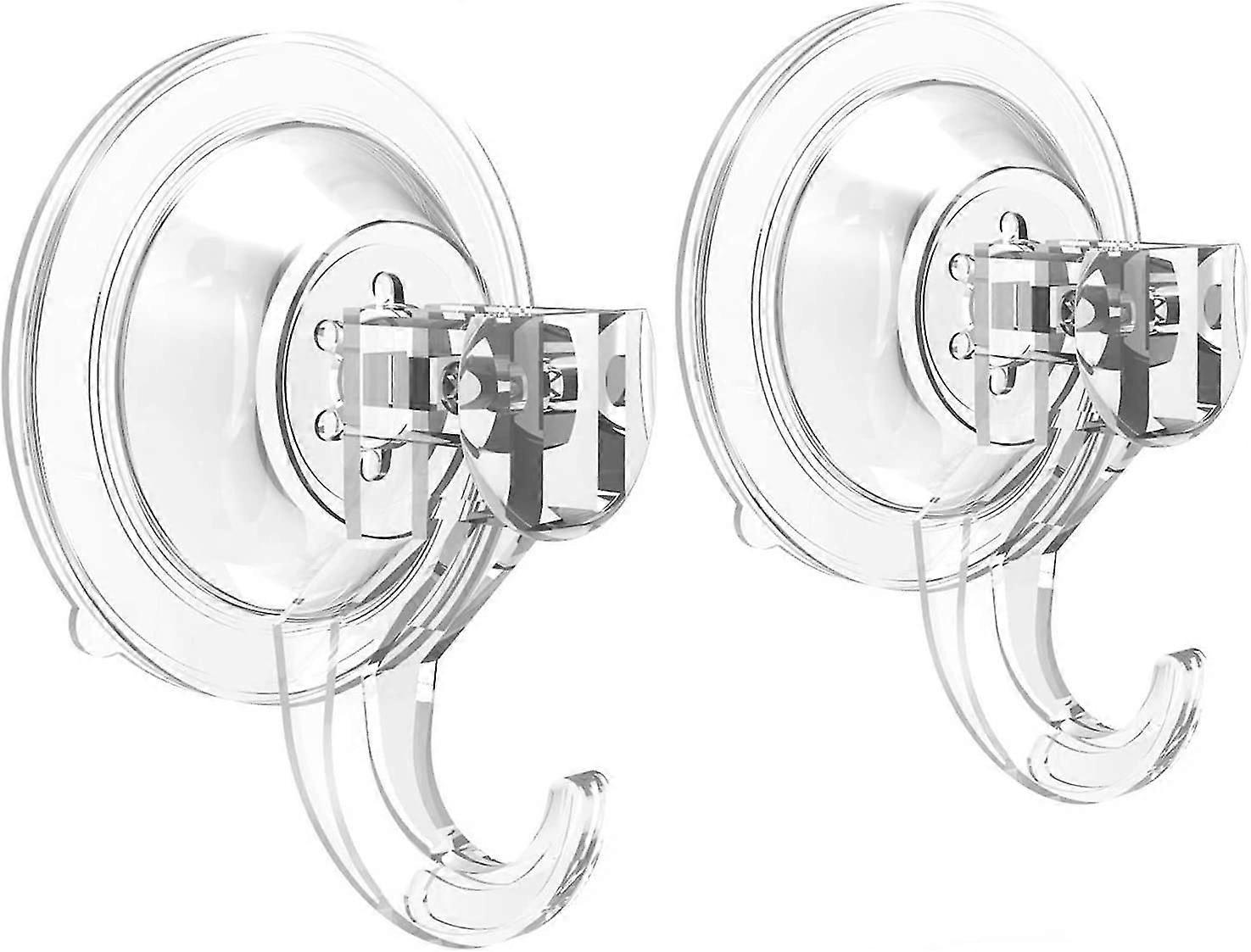 Towel Rack Suction Cup Hooks - Powerful Superlock Suction Cup Hooks (2 Pack)