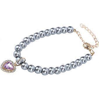 Dog Collar, Stylish, Elegant, Heart-Shaped, Casual, Resin Material, Gift Choice, Pet Collar, Cat Collar, Daily Party (Greyish Purple)