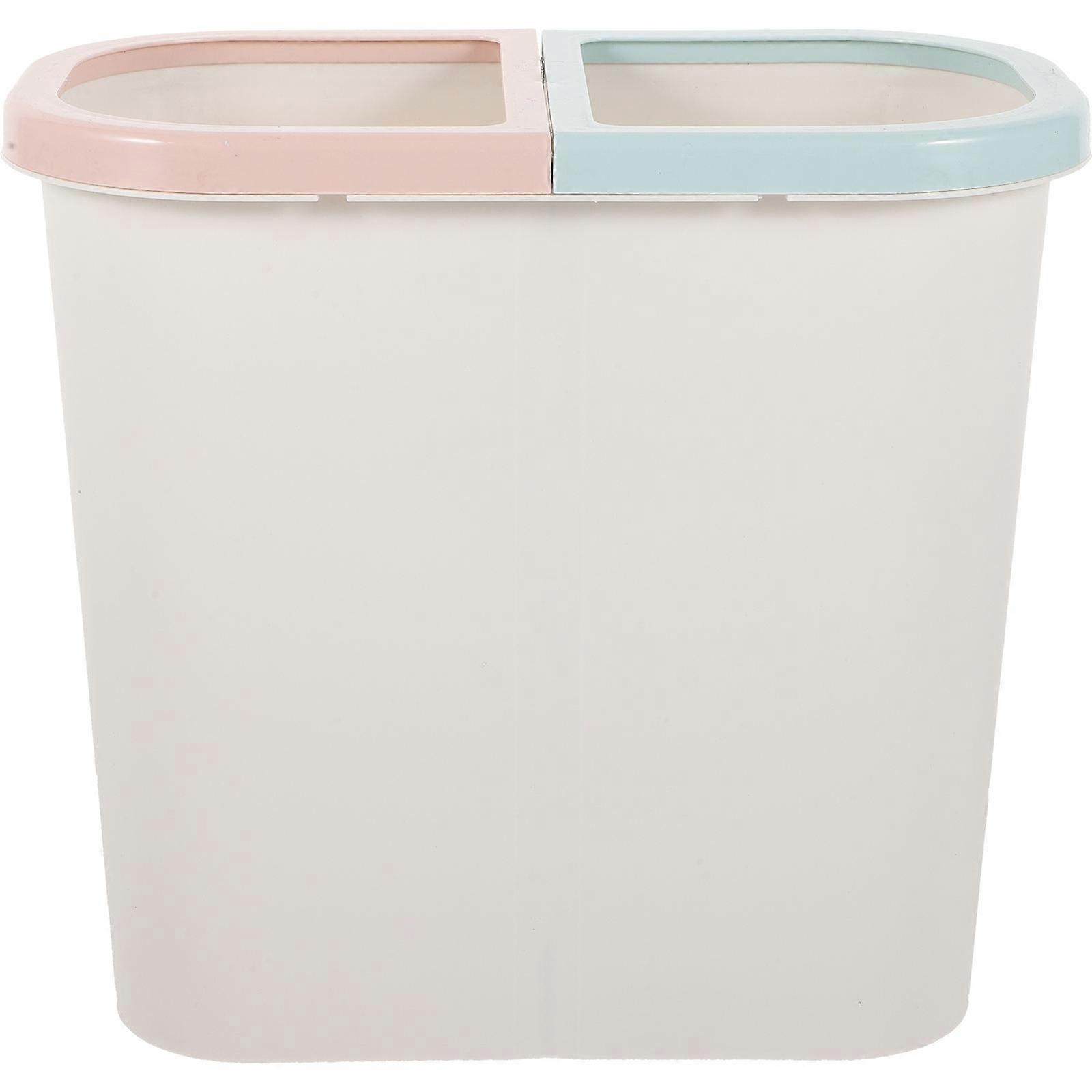 Double Compartment Rubbish Bin Kitchen Trash Can Garbage Bin Garbage Separation Can