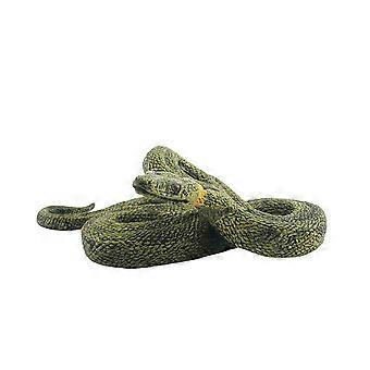 Realistic Green Python Snake Figures, Large Coiled Reptile Figurines for Kids, PVC Educational Animal Model Toys for Boys Girls, Jungle Wildlife Decor