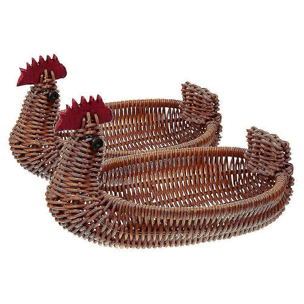 Cute Animal Shape Woven Storage Baskets 2Pcs Set for Home Organization