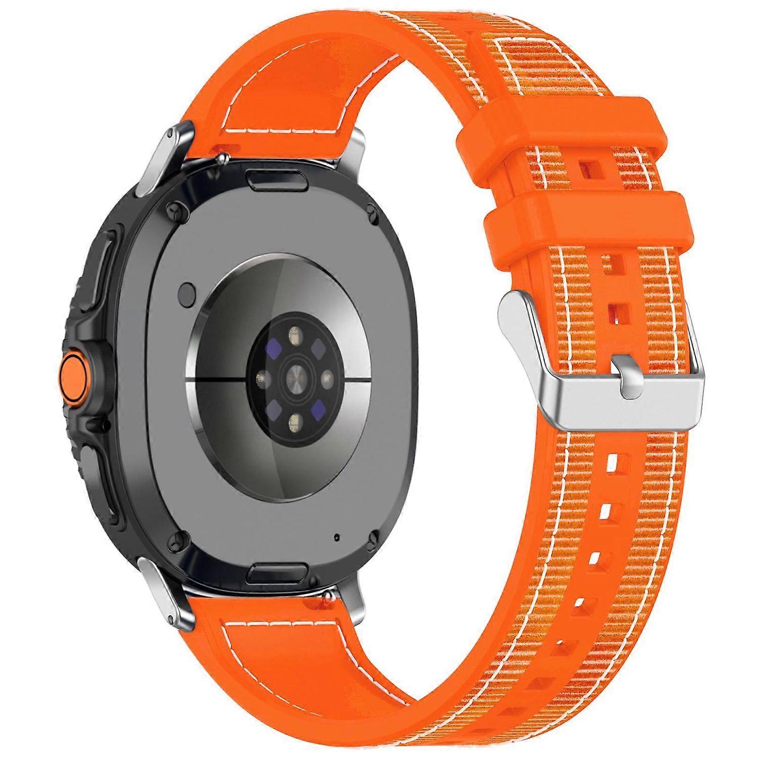 For Samsung Galaxy Watch 8 / 8 Classic xDfind Hybrid Nylon Braided Silicone Strap Orange