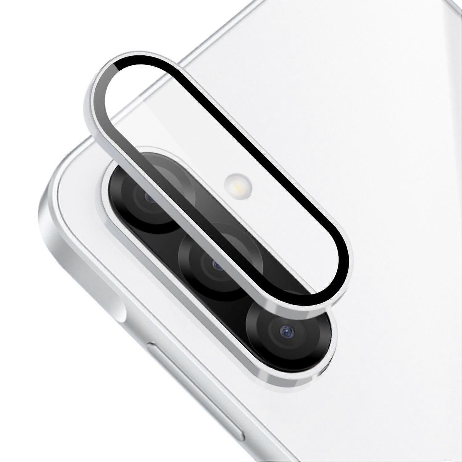 For Samsung Galaxy A26 / A36 / A56 Aluminum Protective Ring Camera + H9 Tempered Glass Silver