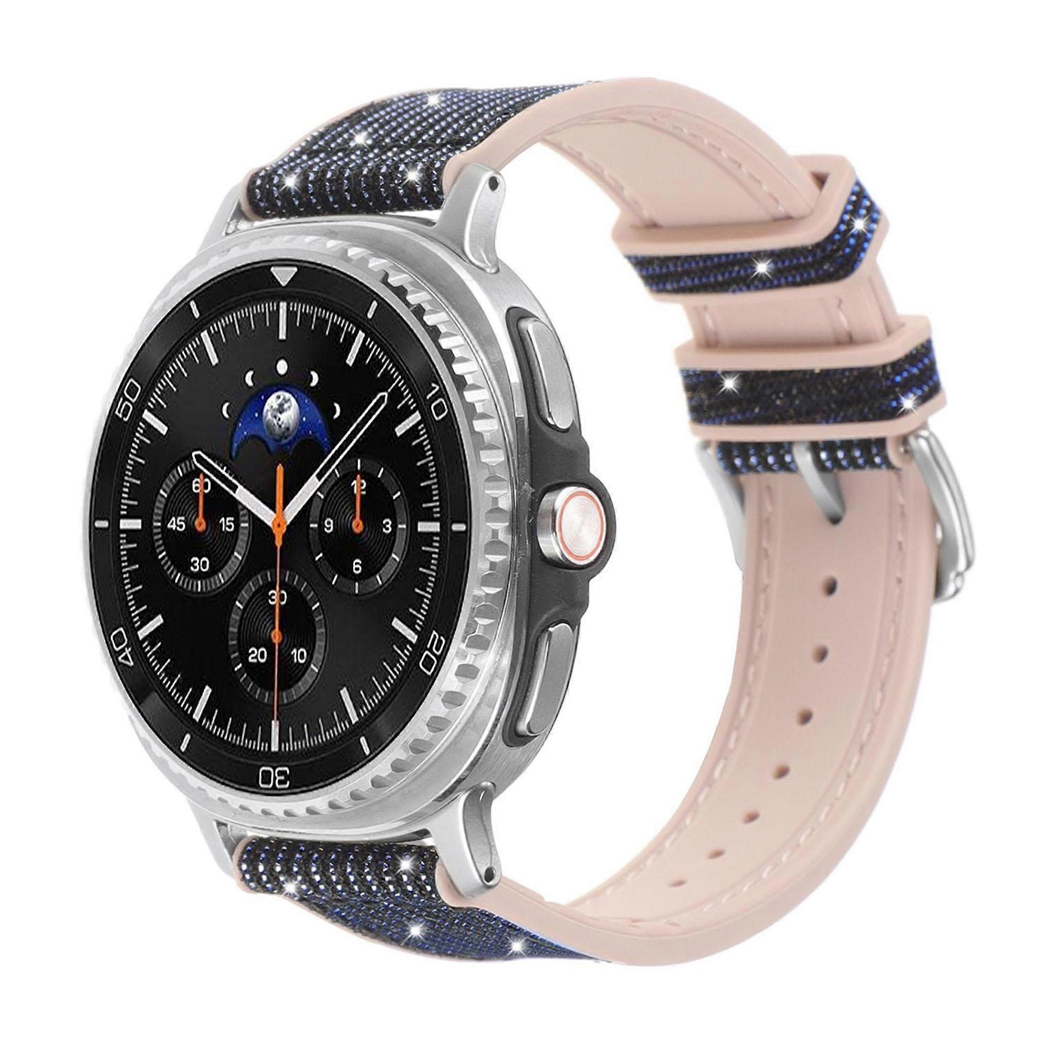 For Samsung Galaxy Watch 8 / 8 Classic Glitter Silicone Hybrid Strap Blue