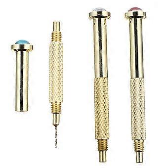 Golden Metal Nail Hand Drill for Nail Art with 3Pcs Accessories