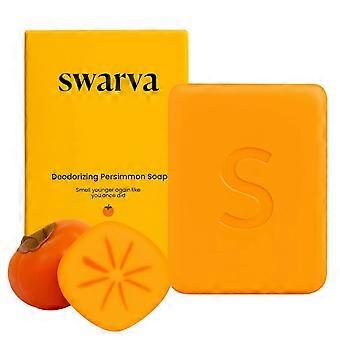 1x Swarva Persimmon Soap Bar Body Odor Control Deodorant Soap for Men & Women
