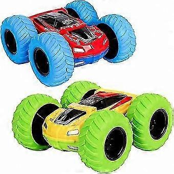 Double-Sided Push and Go Friction Powered Mini Monster Truck Toy Car with Rubber Wheels
