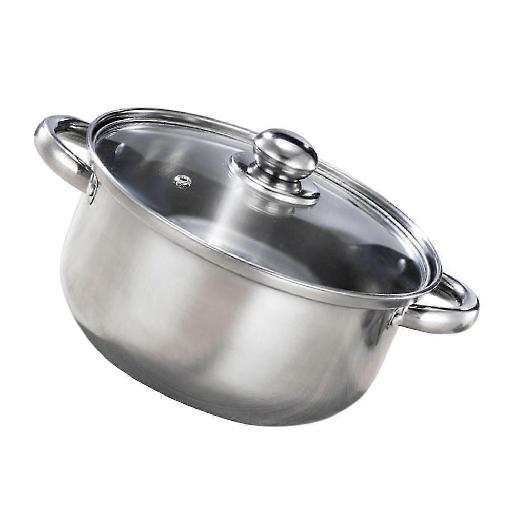 1pc Stainless Steel Cookware Soup Pot Multi-functional Pot Kitchenware (Silver)
