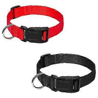 Adjustable Dog Collar Soft Nylon Webbing Universal Fit 8-25 Inch Neck USA Made