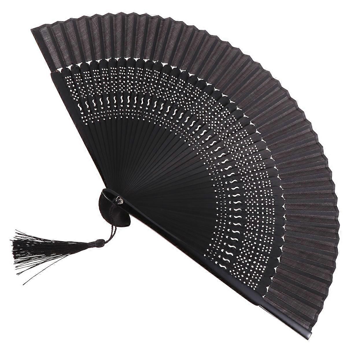 Festfoldevifter Sort vintage foldbar vifte til dans