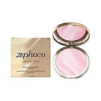 2pcs Highlighter Powder Compact, Shimmer Pink, Lightweight, Fine, Matte Finish, Adhesive