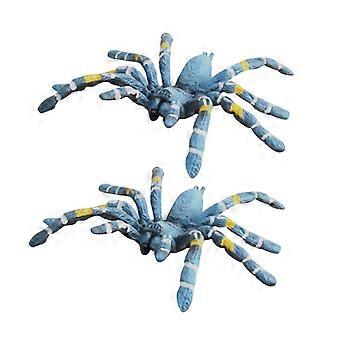Simulation Solid Spider Model for Playing Blue Plastic Scary Toy