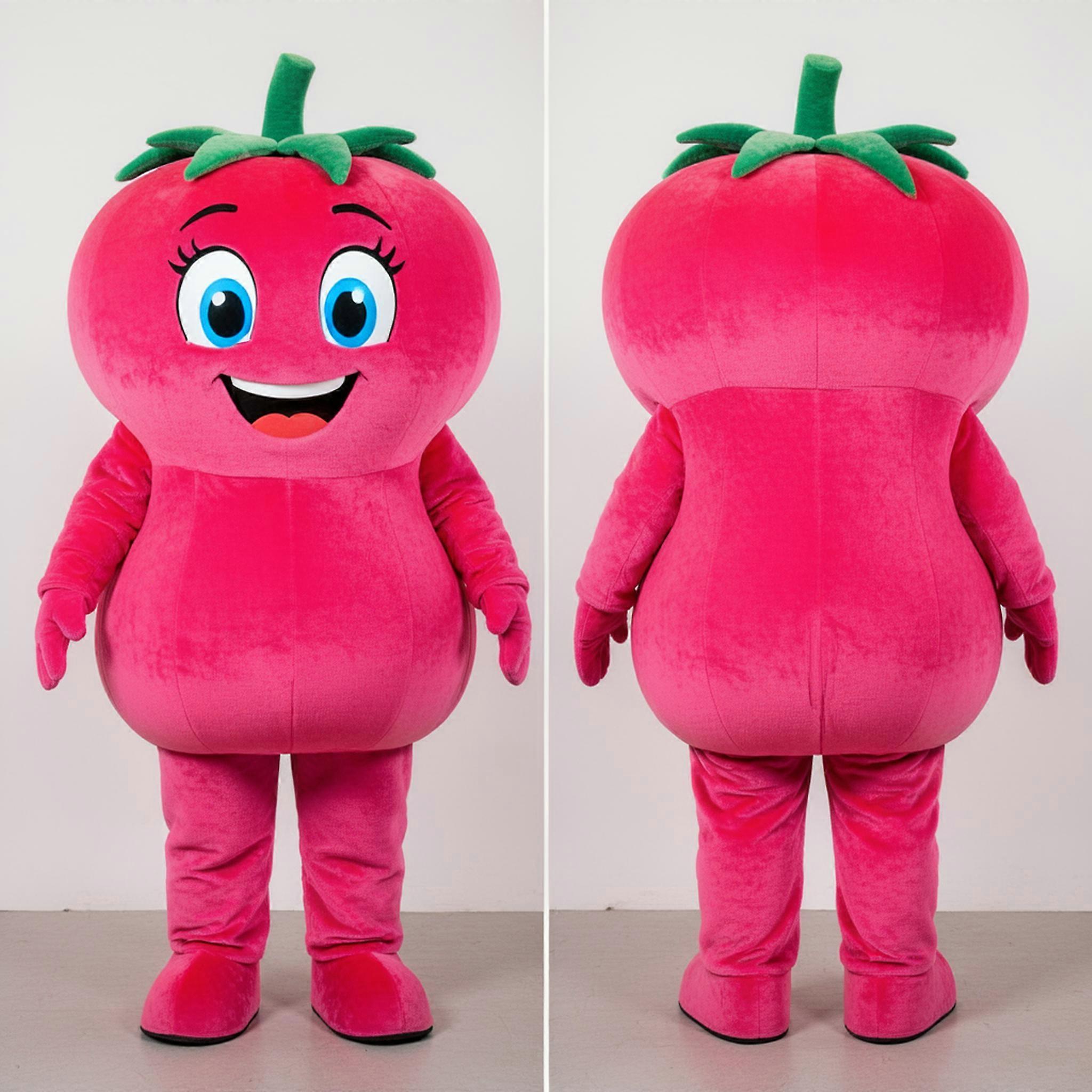 MASTICOT Vibrant Pink Plump Tomato Mascot