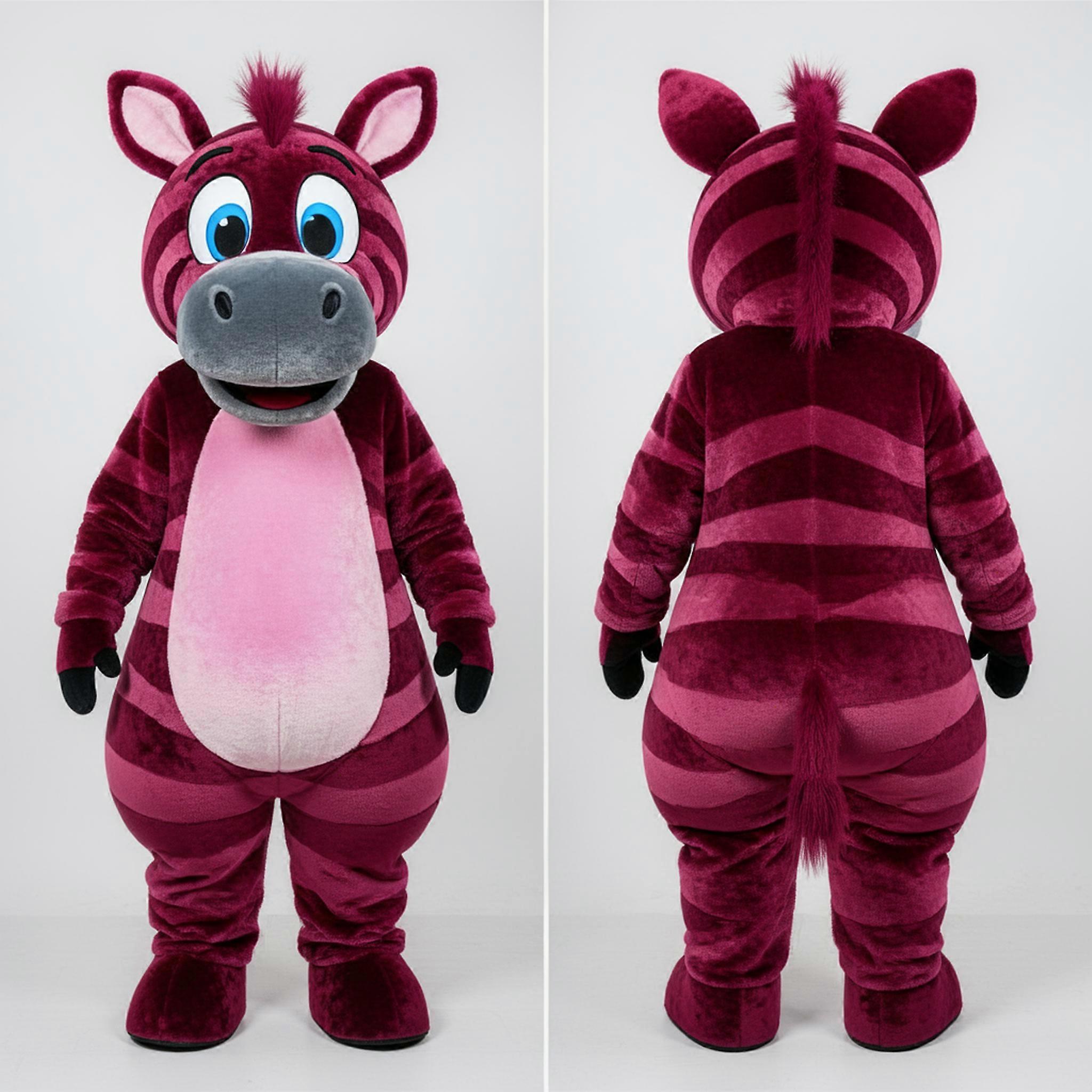 MASTICOT Maroon Striped Zebra Mascot