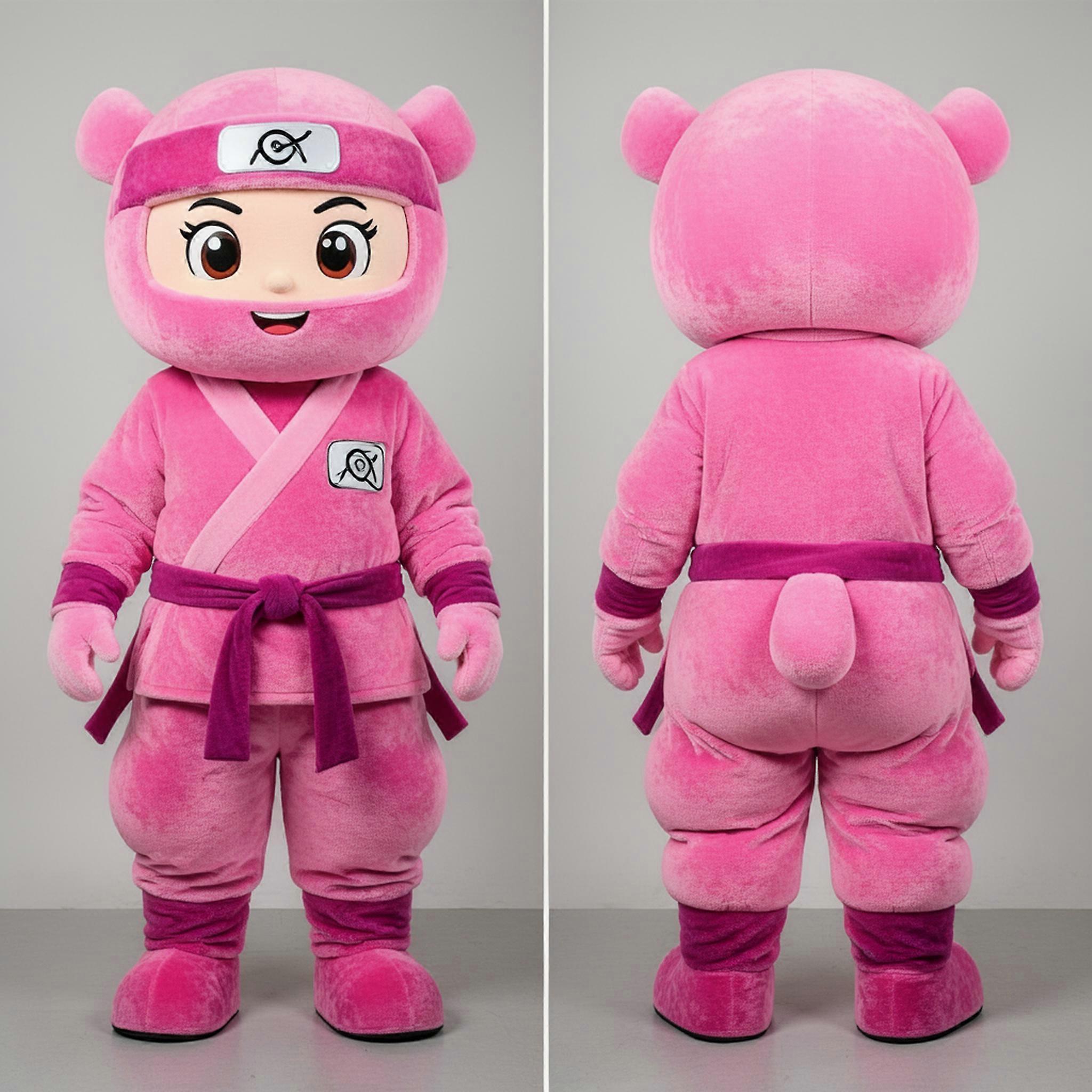 MASTICOT Pink Playful Ninja Mascot