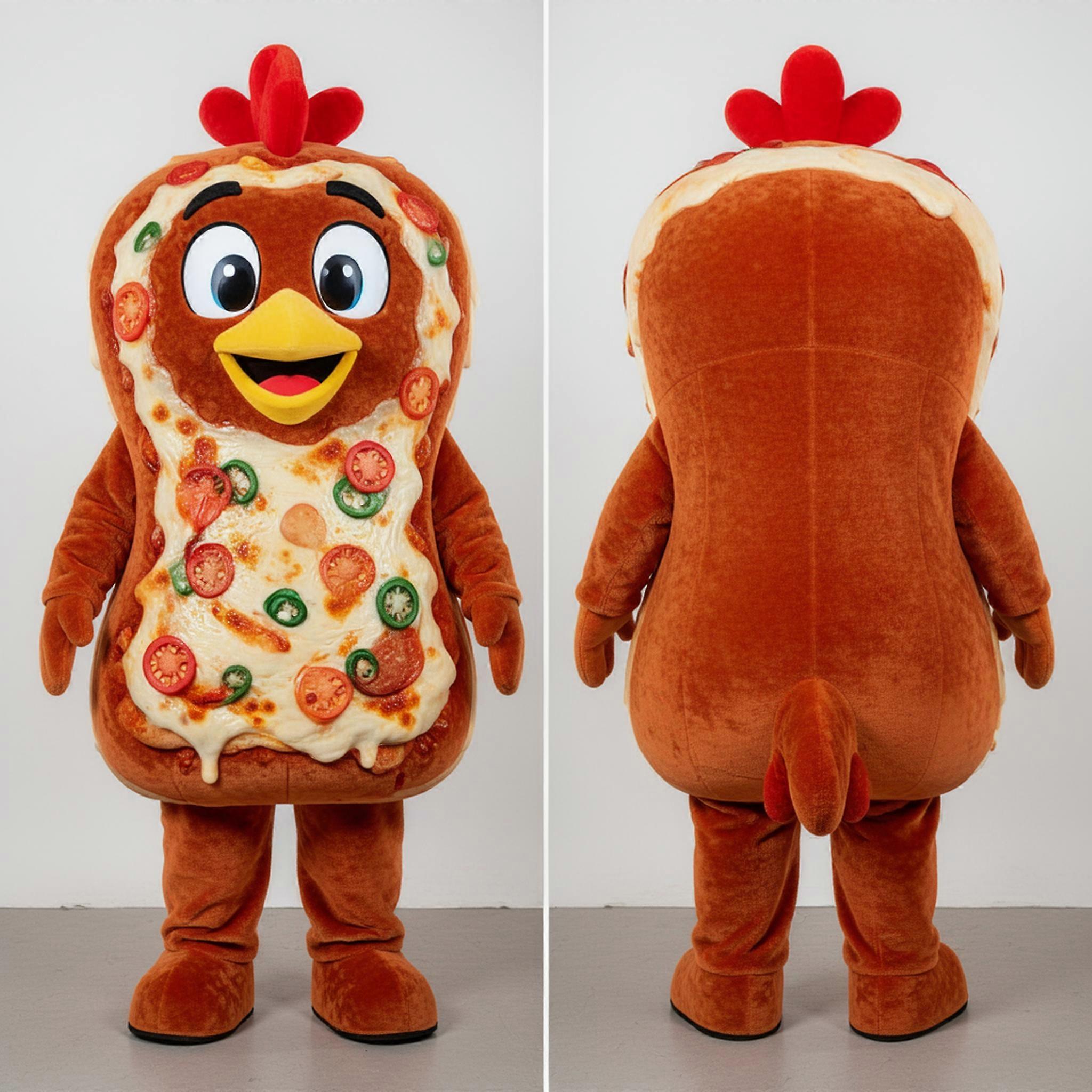 MASTICOT Rust Orange Plump Chicken Parmesan Mascot